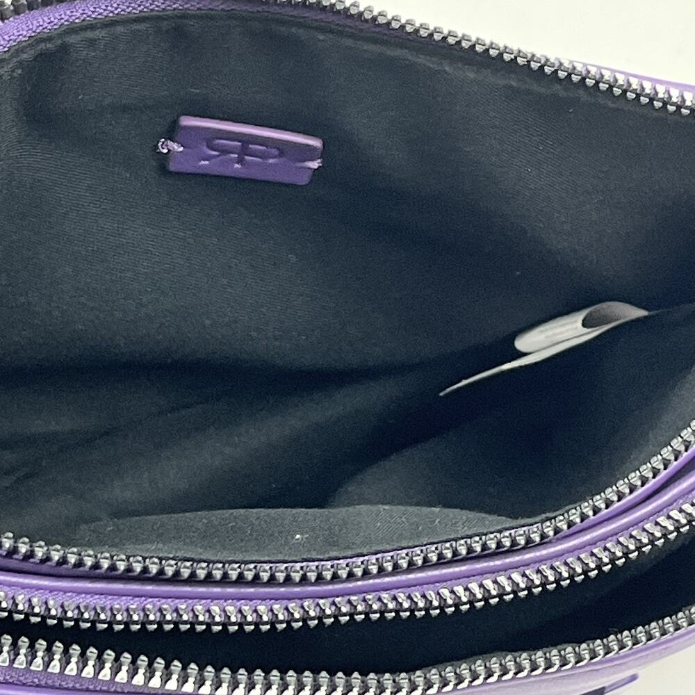Parfois Womens Crossbody Bag Purse Purple Plum Double Zip Adjustable Strap - Picture 8 of 15